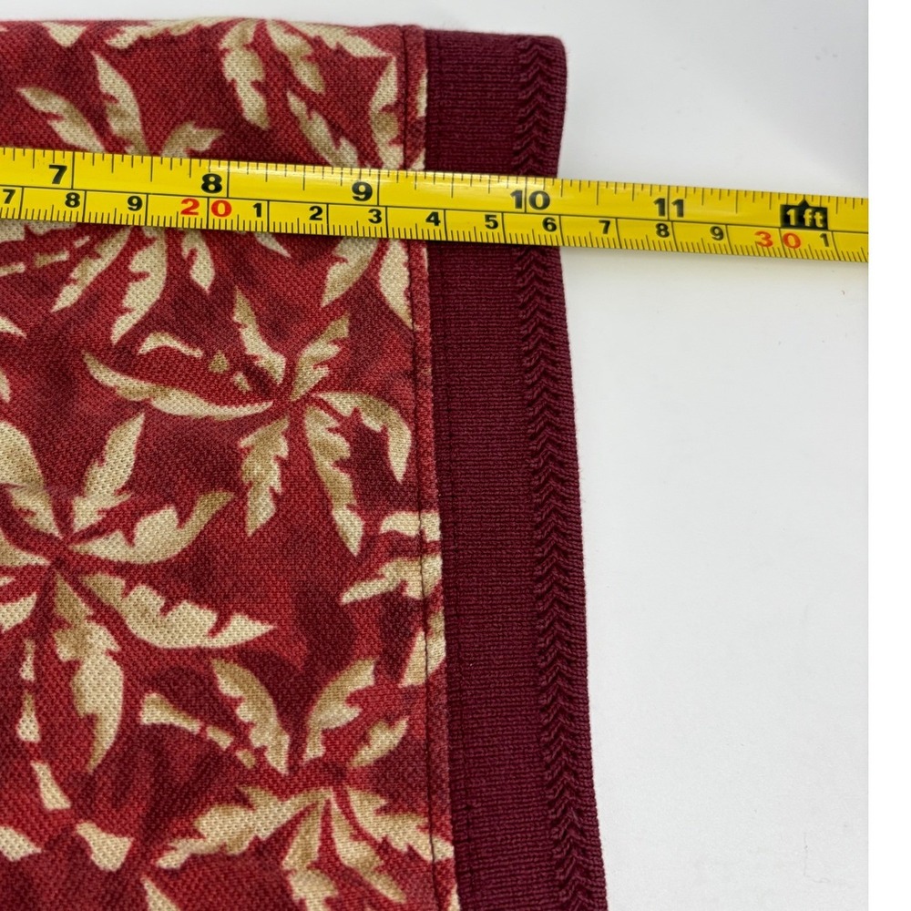 LL Bean Mens XXL Tall Palm Tree Print Short Sleeve Button Down Shirt‎ Burgundy - Picture 8 of 8